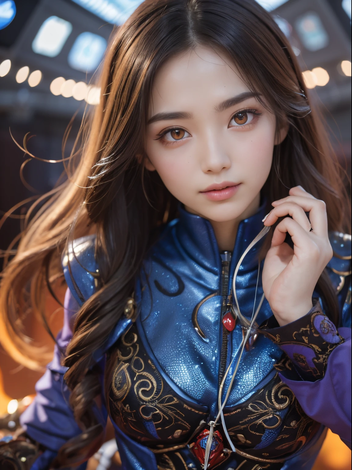 Female Alien, Beautiful face, seduces, red eyes, Full body like, A sexy, alien, No humans, an alien, cells are fused, Multiple hands, Lots of blue tentacle skin:1.5), extraterrestrial, cell, bio image, 魅惑的, Best Quality, 8K,,4K_quality, high_Definition,Dramatic Lighting, masutepiece:1.5,cinematic quality, detail up, Intricate details:1.2, 超A high resolution, High Definition, drawing faithfully, (Thick eyebrows:1.2), (Big scarlet eyes:1.6), Beautiful eyes with fine symmetry, (Ultra detailed eyes:1.2),(Highly detailed face and eyes:1.2), (High-resolution red-eye:1.4), Intimate face, (ultra detailed skin texture:1.4), Perfect Anatomy, (Beautiful toned body:1.5), (Moist skin:1.2), No makeup, (dark circles:1.1),