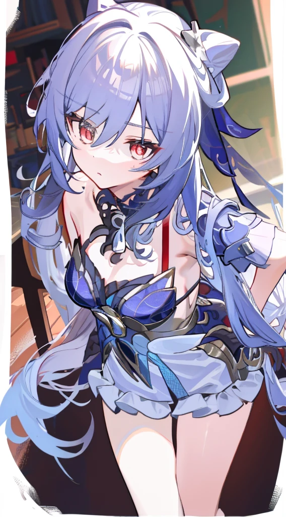 in sexy pajamas, Beautiful posture, coquettish, Study room, sofe, random charming actions, facing at the camera, lmaginative, first love