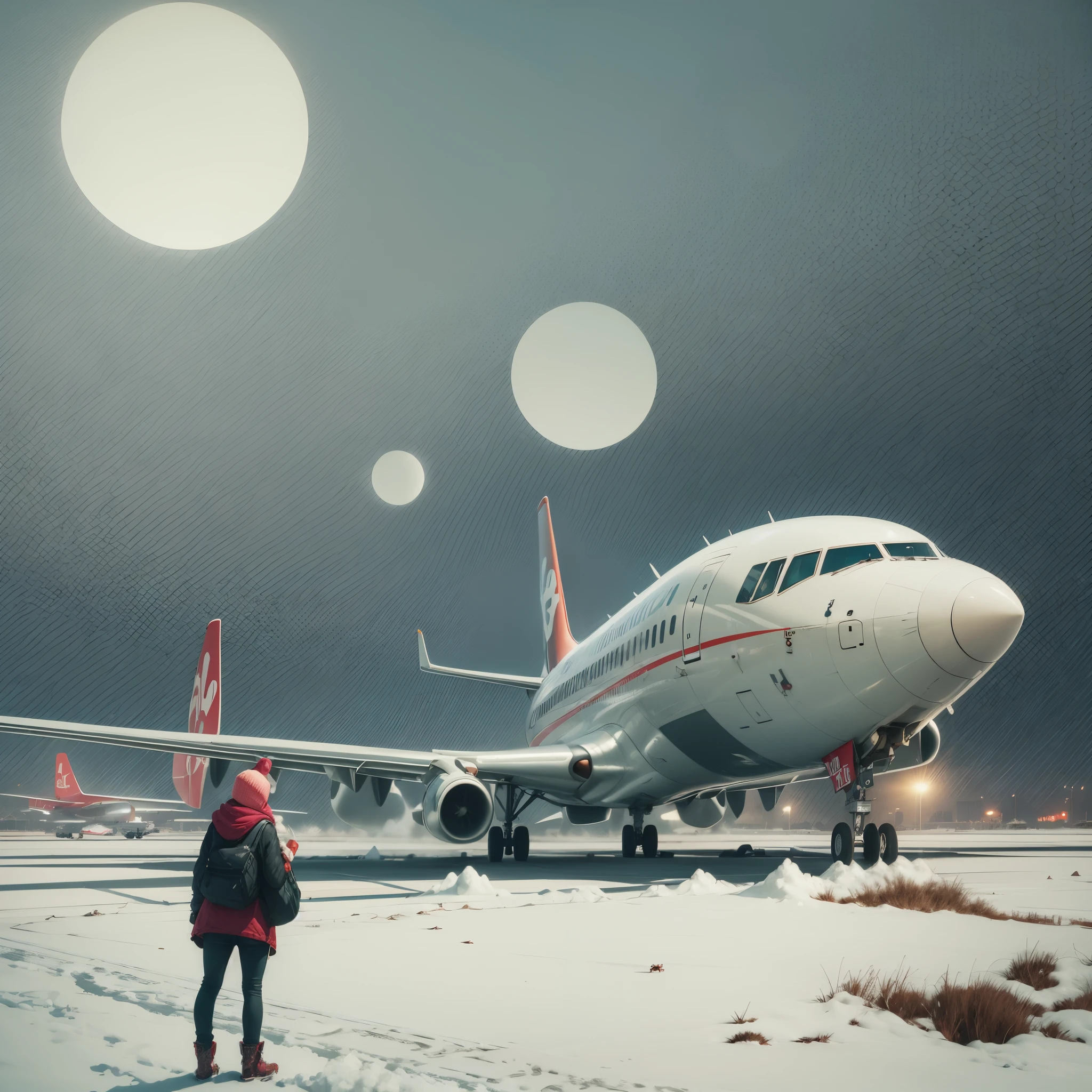 Airport, winter, airplanes, very happy world. --auto --s2