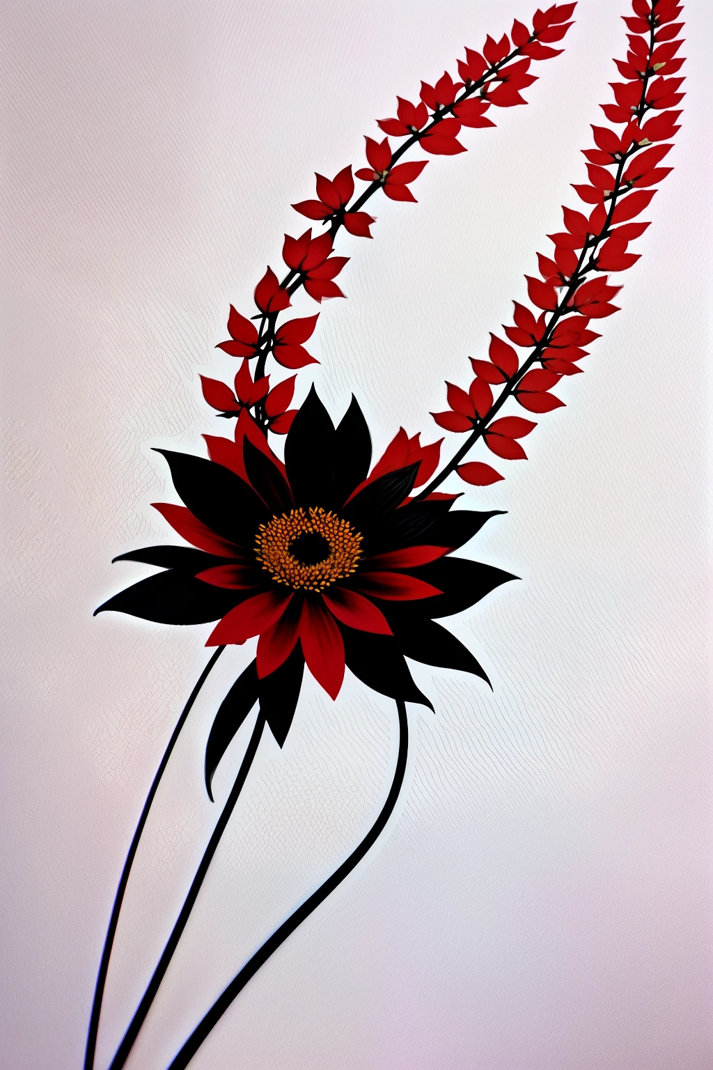 red and black flowers