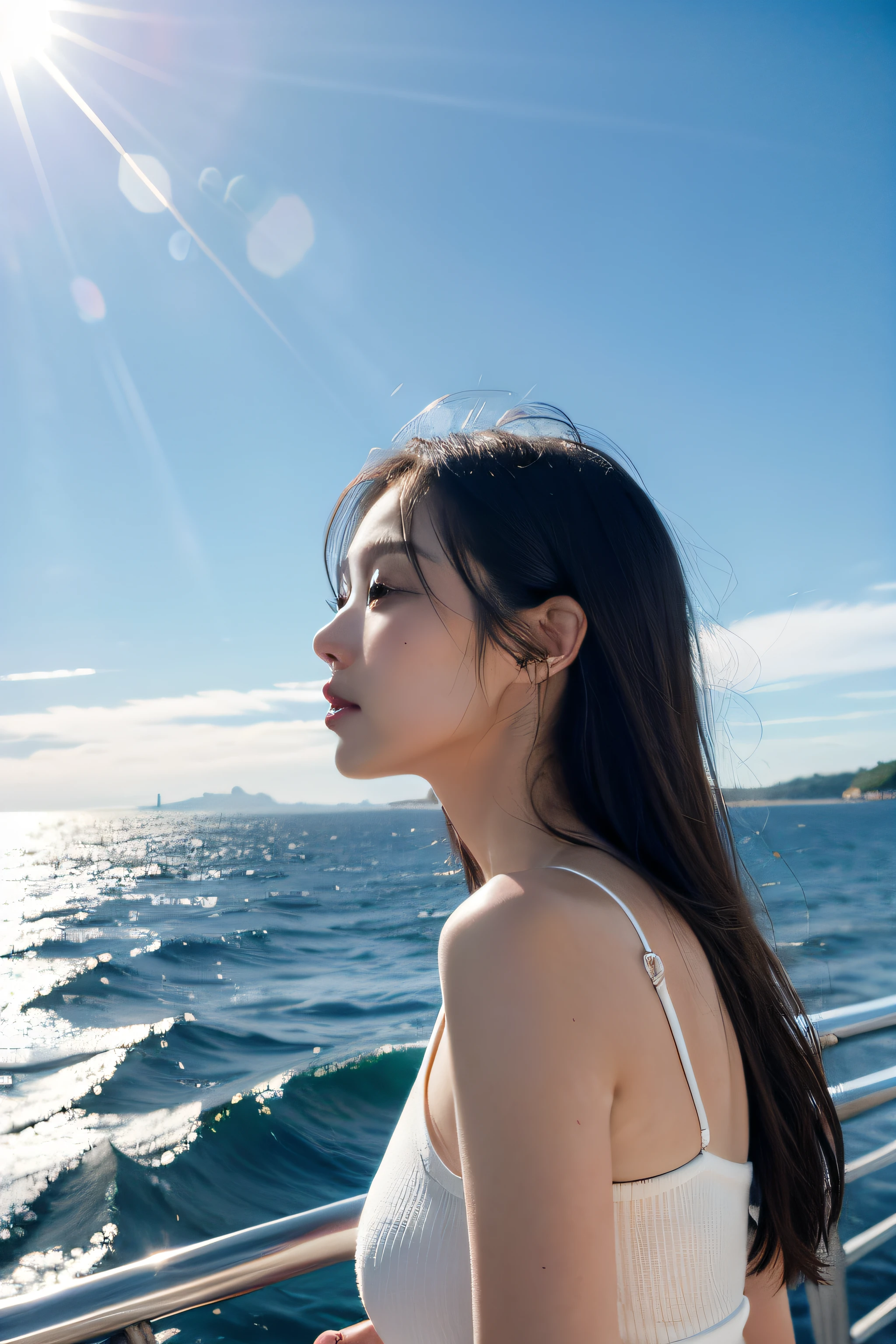 On a sunny day,Ocean sky translucent details