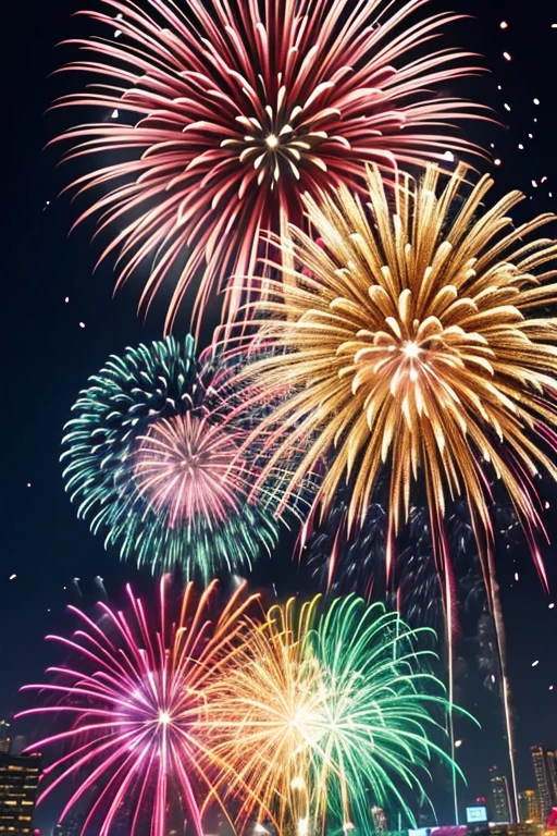 new year party, artificial fireworks, festival of colors, city