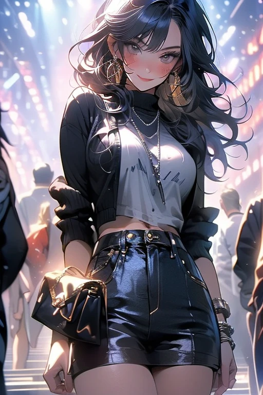 ((masutepiece, Best Quality, hight resolution, nffsw, Perfect Pixel, 4K, nffsw, nffsw))), two girl in same drawing, Beautie、full body seen、 ((Middle Wave Hair, Bangs, Brown hair)), ((Brown-eyed, Beautiful eyelashes, Realistic eyes)), ((Detailed face, Blushing:1.2)), ((Smooth texture:0.75, Realistic texture:0.65, Photorealistic:1.1, Anime CG style)), Dynamic Angle, Perfect body, (traditional cloth))、Very embarrassing panic smile