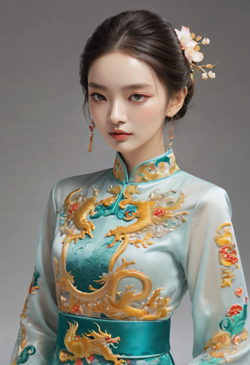 embroidered clothing，dragon embroidery，Chinese clothing design，catwalks，