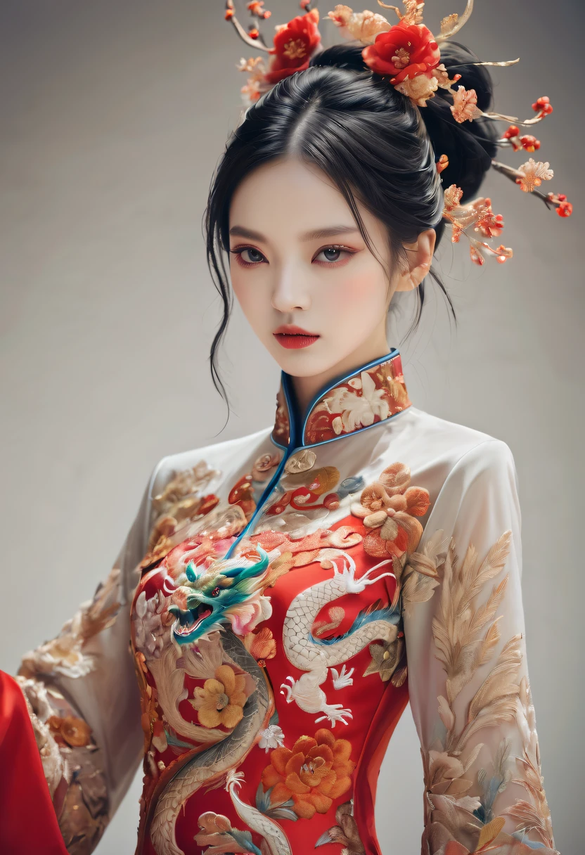 embroidered clothing,dragon embroidery,Chinese clothing design,catwalks,