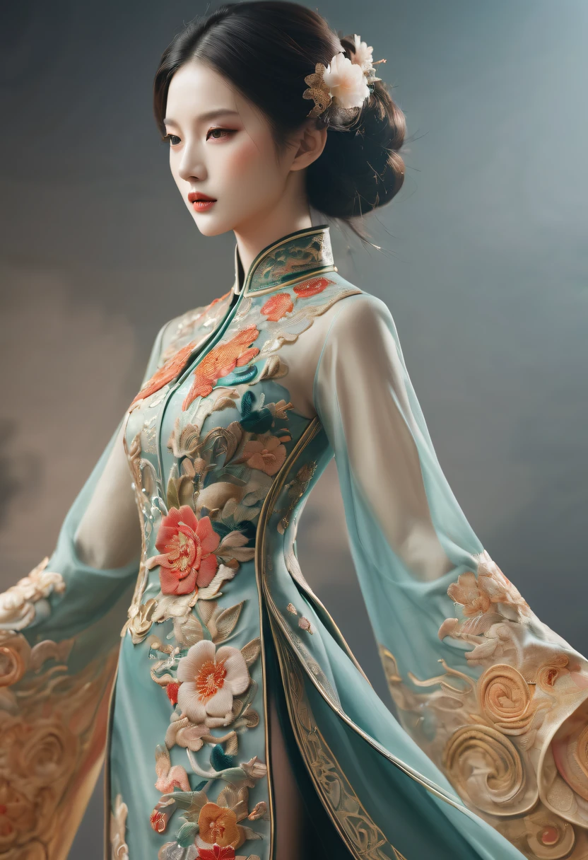 embroidered clothing,dragon embroidery,Chinese clothing design,catwalks,