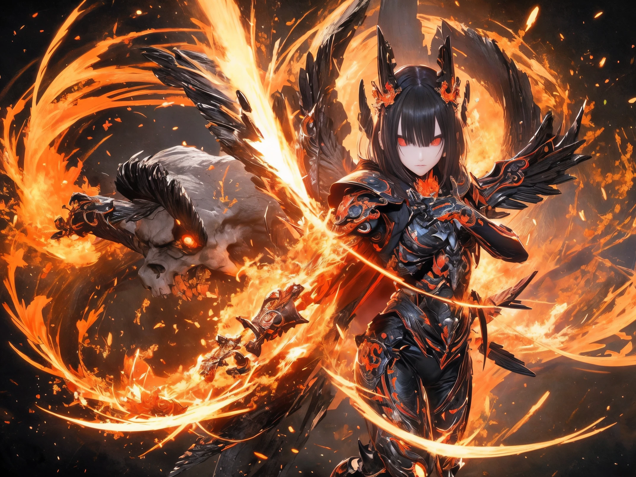 Personajes de anime,The glowing eyes are surrounded by skulls and flames., Hermoso dios masculino de la muerte, Badass Anime 8K, anime epic artwork, Anime Art Wallpaper 4K, Anime Art Wallpaper 4K, Anime Art Wallpaper 8K, Arte detallado del anime digital, Anime Wallaper, Fondo de pantalla de anime 4k, Arte de anime clave detallado, Fondos de pantalla de anime 4k, Anime Wallpaper 4k