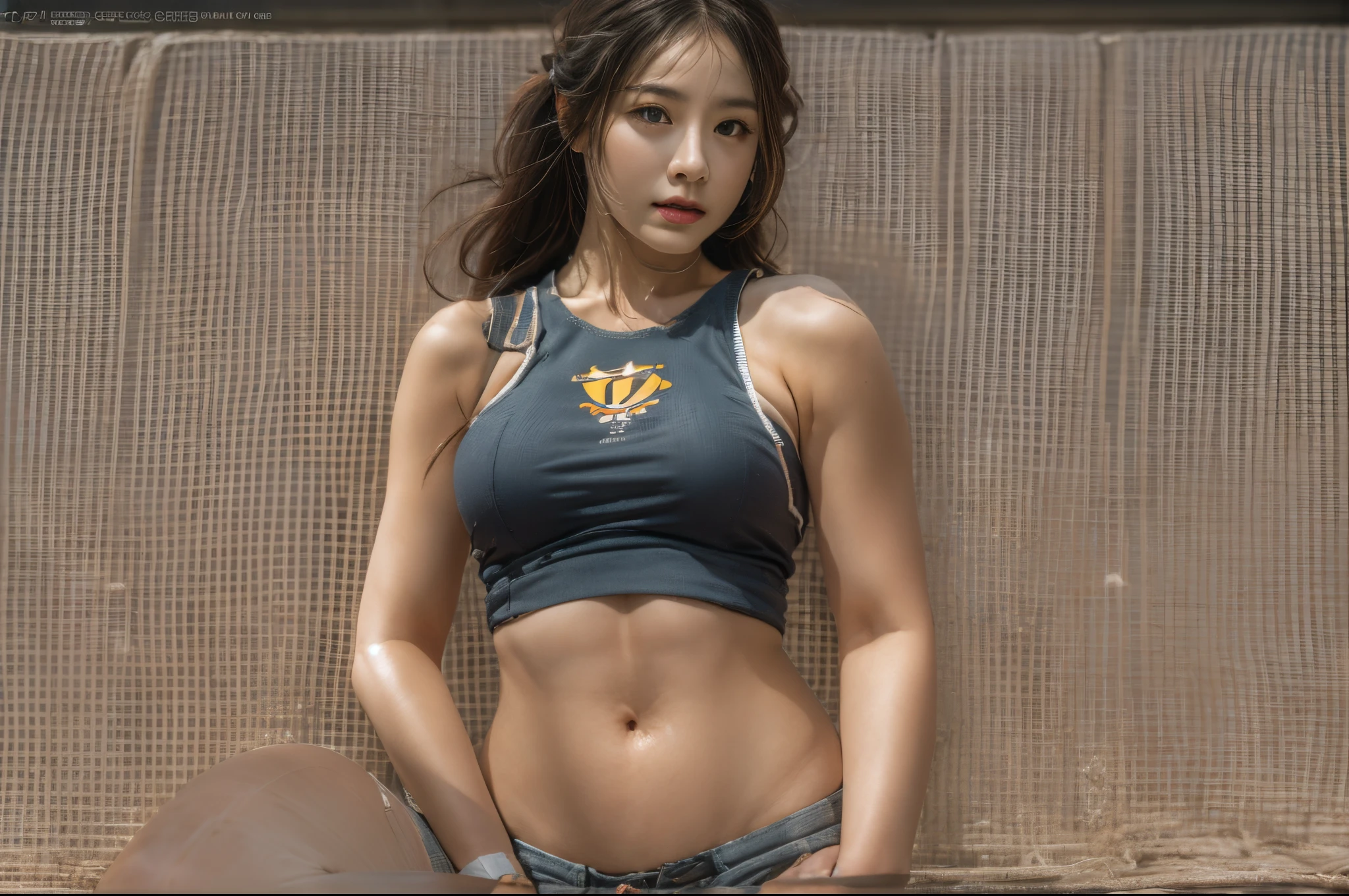 a solo beautiful mature college girl, truck outfit, outside the track field, ((slim, petite)), photorealistic, photorealistic, photorealism, photorealism, high contrast, trend photorealistic digital art HD high definition detail, detail, skin texture, ultra detailed, realistic skin texture, Armature, Top Quality, Ultra High Definition, (Photorealistic:1.4),, High Resolution, Detail, Raw Photography, Sharp Re, Lee Jefferies Nikon D850 Film Stock Photo 4 Kodak Portra 400 Camera F1.6 Lens Rich Colors Hyper Realistic Vibrant Textures Dramatic Lighting Unreal Engine Trendy at ArtStation Synestil 800,Full body, (gigantic breasts:1.4), gigantic cleavage breasts,