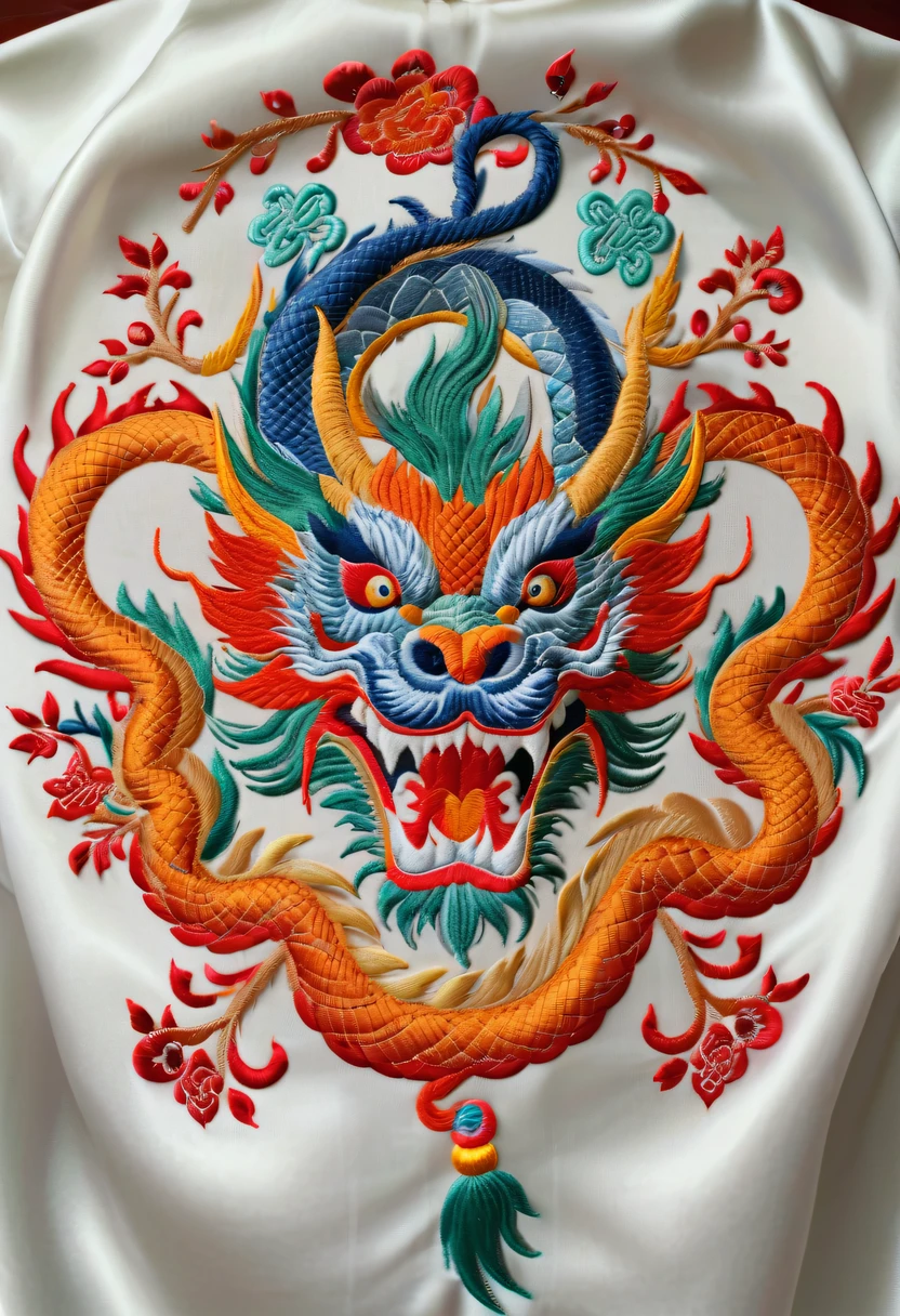 Draw an embroidery work，Phoenix embroidery，Chinese clothing design，Silk fabric，