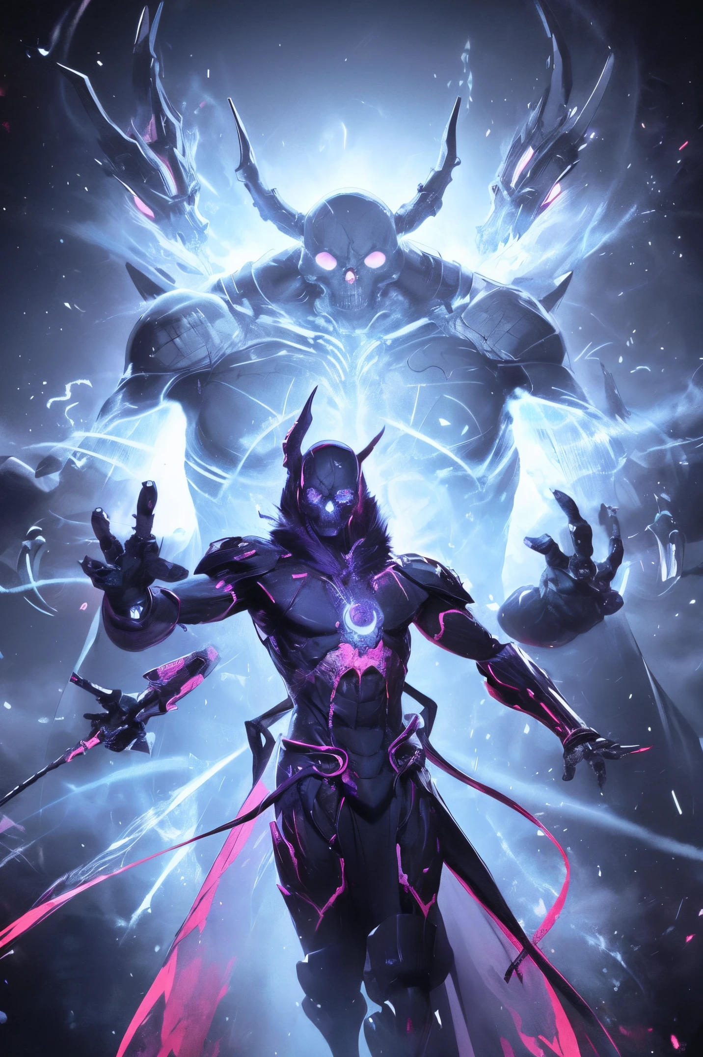 Personajes de anime，The glowing eyes are surrounded by skulls and flames., Hermoso dios masculino de la muerte, Badass Anime 8K, anime epic artwork, Anime Art Wallpaper 4K, Anime Art Wallpaper 4K, Anime Art Wallpaper 8K, Arte detallado del anime digital, Anime Wallaper, Fondo de pantalla de anime 4k, Arte de anime clave detallado, Fondos de pantalla de anime 4k, Anime Wallpaper 4k
