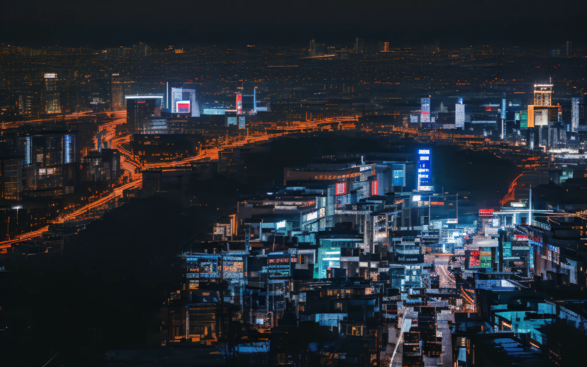 city night scene,There are rivers、There are bridges, shanghai, shanghai city, 城市, beautiful cityscape, Big city street view from above, The city at night, busy cityscape, vibrant city lights, city night scene, window shutters, shenzhen, city night, beautiful high resolution, Ultra wide view city landscape, nightcity, A textured city at night