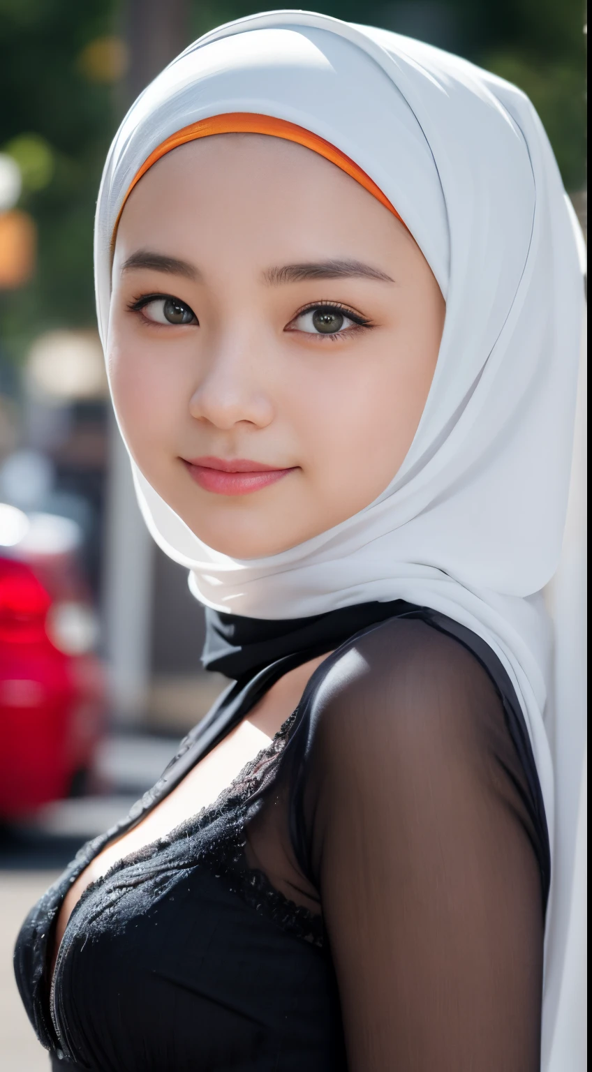 bellydancer, nsfw, ((lebanese)), ((hijabi)), masterpiece, best quality, 8k, 15yo, , raw photo, absurdres, award winning portrait, solo, night, neon, idol face, violaceaess, gardeniass, delicate girl, upper body, DSLR, looking at viewer, candid, sophisticated, youthful, smile, professional lighting, film grain, chromatic aberration, (detailed eyes and face:1.0), (bokeh:1.1)