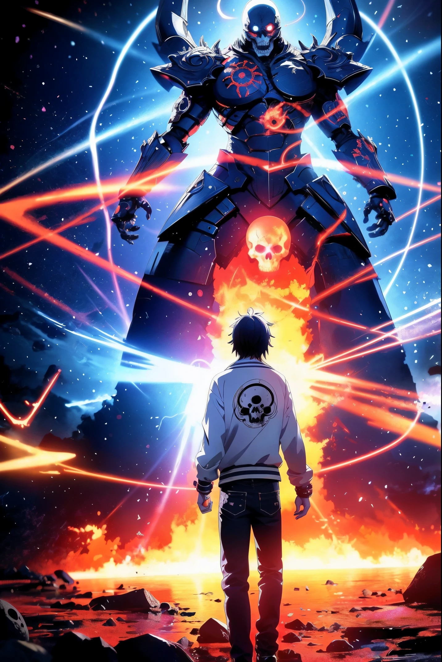 Personajes de anime,The glowing eyes are surrounded by skulls and flames., Hermoso dios masculino de la muerte, Badass Anime 8K, anime epic artwork, Anime Art Wallpaper 4K, Anime Art Wallpaper 4K, Anime Art Wallpaper 8K, Arte detallado del anime digital, Anime Wallaper, Fondo de pantalla de anime 4k, Arte de anime clave detallado, Fondos de pantalla de anime 4k, Anime Wallpaper 4k