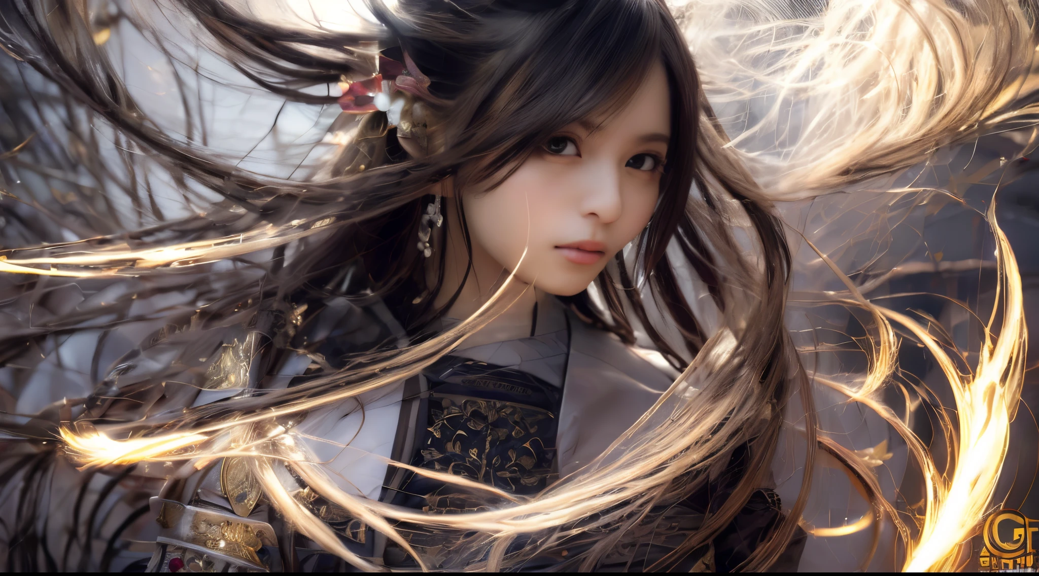 girl in a white dress with a long flowing dress, onmyoji detailed art, onmyoji, goddess, fantasy illustration, a beautiful fantasy empress, onmyoji portrait, ((a beautiful fantasy empreseautiful celestial mage, fantasy artwork, flowing hair and long robes, albedo from the anime overlord, queen and ruler of the universe, (gigantic breasts:1.1),