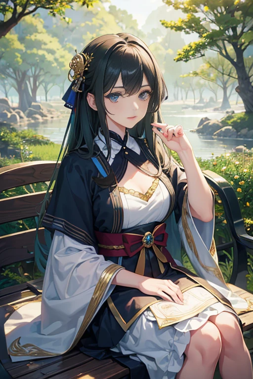 (best quality,4k,highres,masterpiece:1.2),ultra-detailed,realistic:1.37,portrait,anime,TV anime still frame,Sankakucomplex anime character,bench scene with two people sitting in front of the screen,Kyoto Animation style,Miri Katsuragi,Kyoto Animation anime still frame,beautiful detailed eyes,beautiful detailed lips,extremely detailed eyes and face,long eyelashes,stone and soil texture,soothing atmosphere,fantasy landscape,serene lighting,vivid colors,bokeh effect.