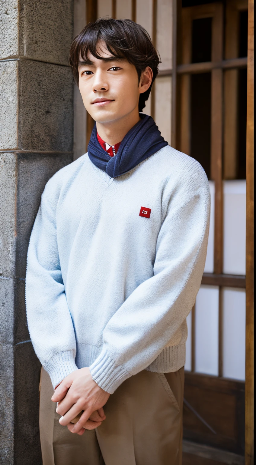 A white man who looks like a Uniqlo model