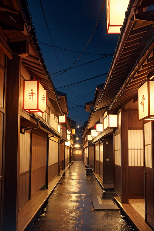 Night view of Japanese house,With clocks and signs, anime movie backgrounds, in style of kyoto animation, high-end onsen, Inspired by Shiko Munakata, kyoto animation still, Kuro anime screenshots, anime scene, Madhouse Studio anime style, Inspired by Kanebo, Anime background art