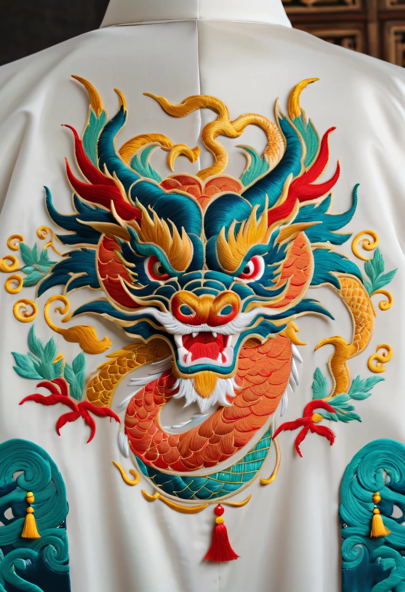 Draw an embroidery work，Phoenix embroidery，Chinese clothing design，Silk fabric，