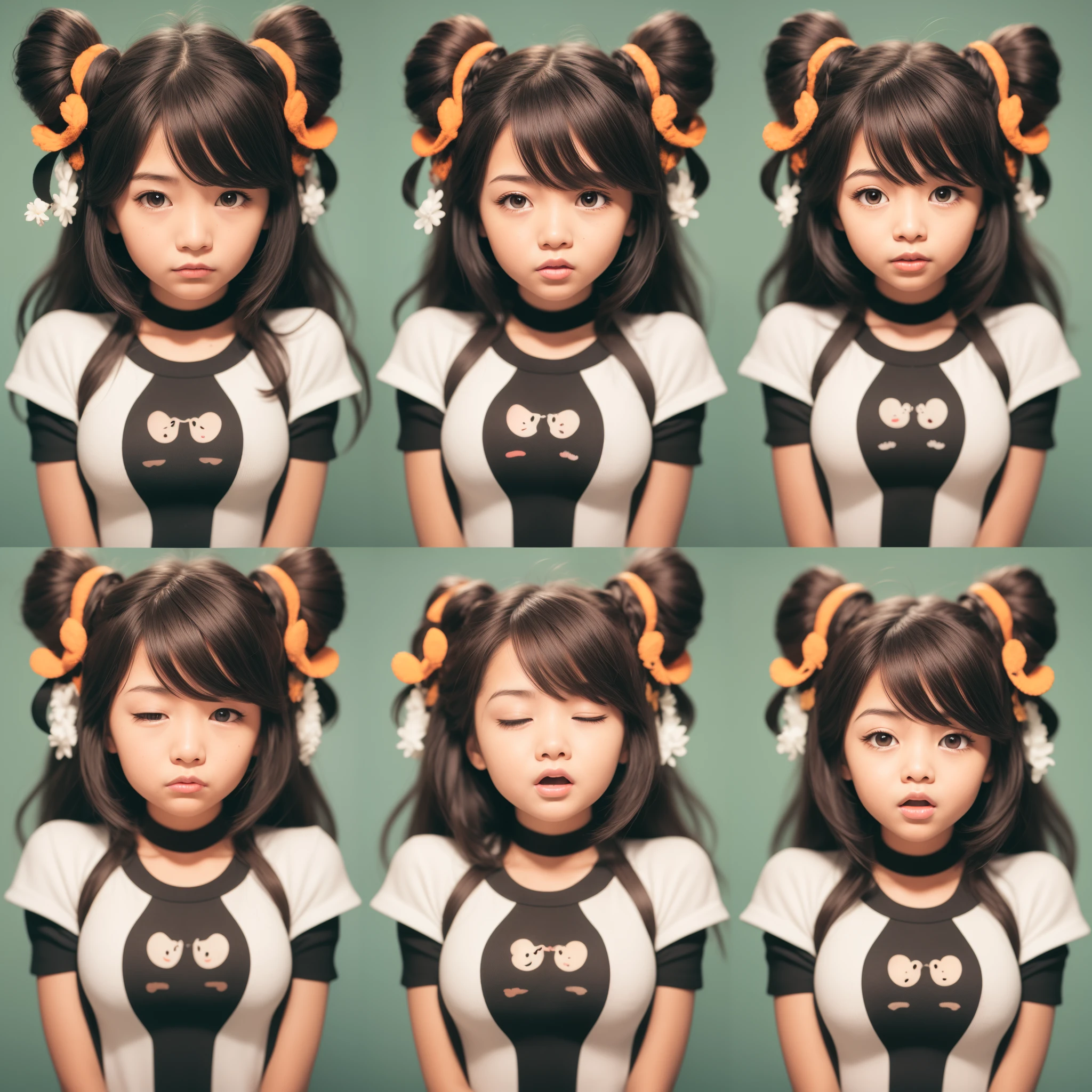 Bright Red in White, (Masterpiece 8K TopQuality:1.2) (ProfessionalPhoto:1.37) PUNIPUNI ExtremelyDetailed (((KAWAII girls in Super Bitch T-shirt:1.4))) from above