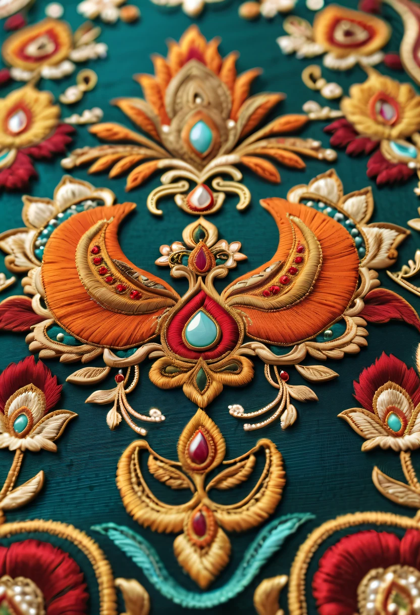 Draw an embroidery work，Phoenix embroidery，Chinese clothing design，Silk fabric，