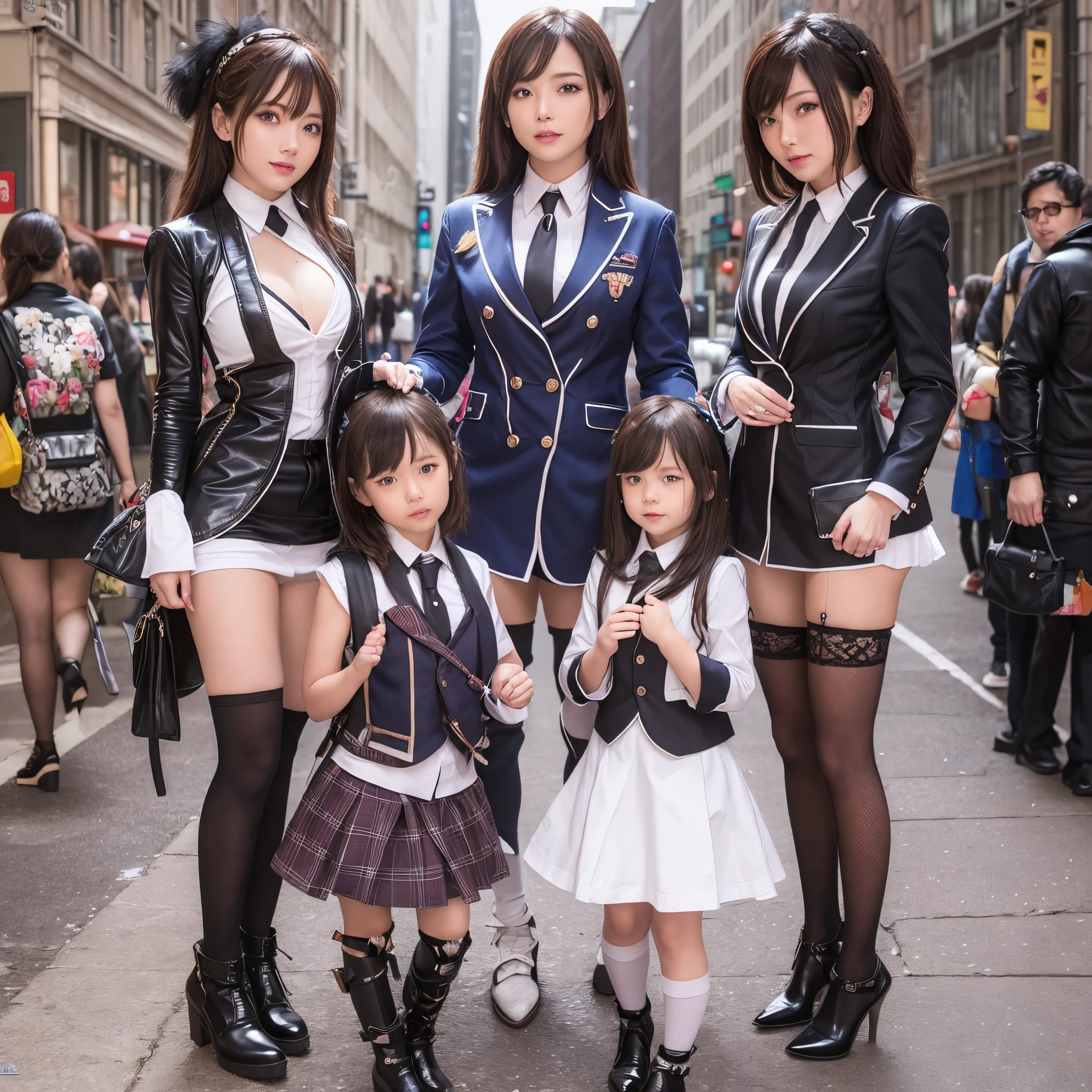 {{,Caucasians}}, looking at viewert, hazel eyes, The is very detailed, medium, brown hair, aerodrome, Stewardeslue blazer, tiese, blue skirtidskirt, pencil skirtlue high heels, cheerfulnesest quality at best, high qulity, extremely detailed anime screencap, {{{crowed, multipel Girls, thousands of sisterillions of sisterillions of sisters, clone, Doppelganger, Match outfitatching hairstyle}}}}, full bodyesbian