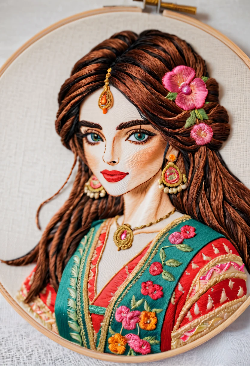 Draw an embroidery work
