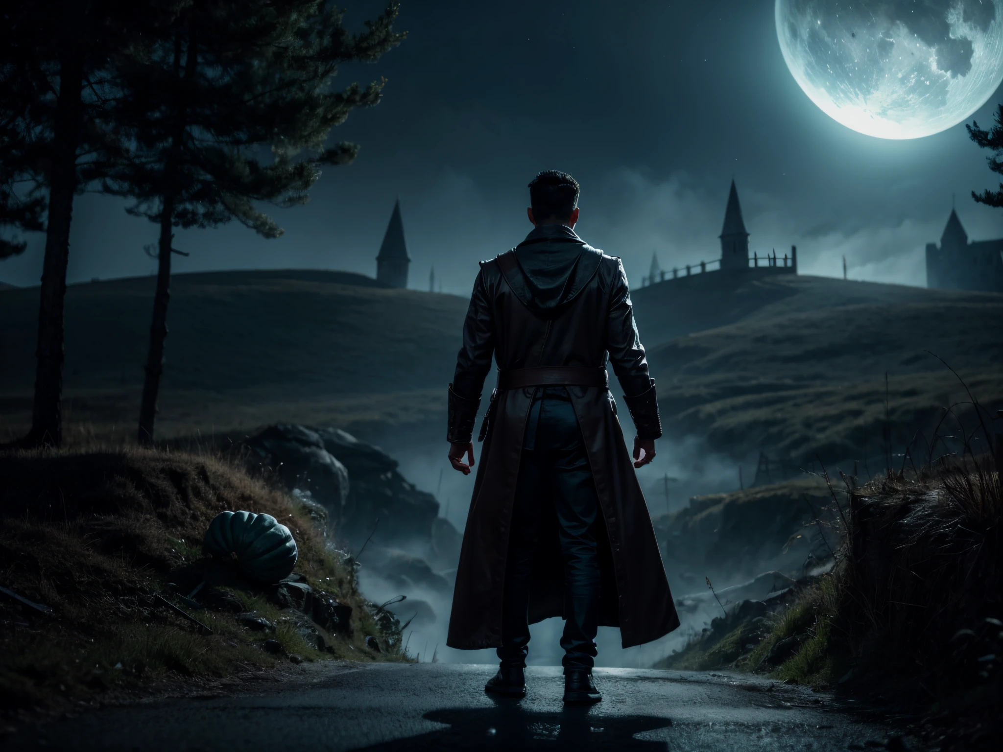Pan across a spooky landscape where 3D mathematical formulas create a portal to a mysterious realm, blending the eerie with the analytical. Add cinematic depth to this Halloween adventure. enormous tits