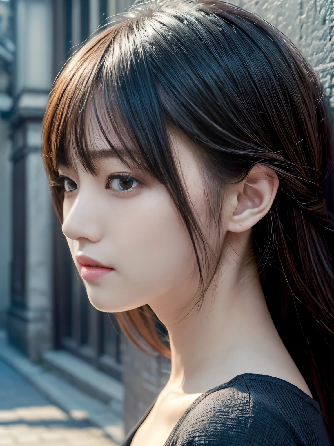 masterpiece、1 beautiful girl、A detailed eye、Puffy eyes、top-quality, 超A high resolution, (Realisticity: 1.4), cinematlic lighting、japanes、Asian Beauty、Super beauty、Beautiful skin、A slender、The body is facing forward、(A hyper-realistic)、(hight resolution)、(8K)、(ighly detailed)、(beautifully detailed eyes)、(ultra-detailliert)、 (wall-)、A detailed face、Bright lighting、profetional lighting、looking at viewert、Facing straight ahead、