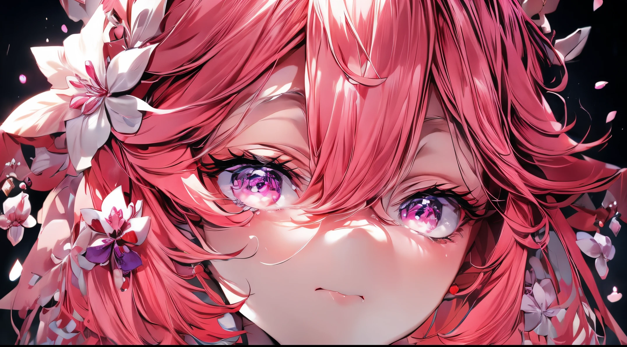 there is a woman with pink hair and a black top, hyper realistic anime, sakura kinomoto, haruno sakura, stunning anime face portrait, anime realism style, kawaii realistic portrait, anime girl in real life, anime style mixed with fujifilm, photorealistic anime, realistic anime face, anime inspired, realistic anime art style, anime realism
