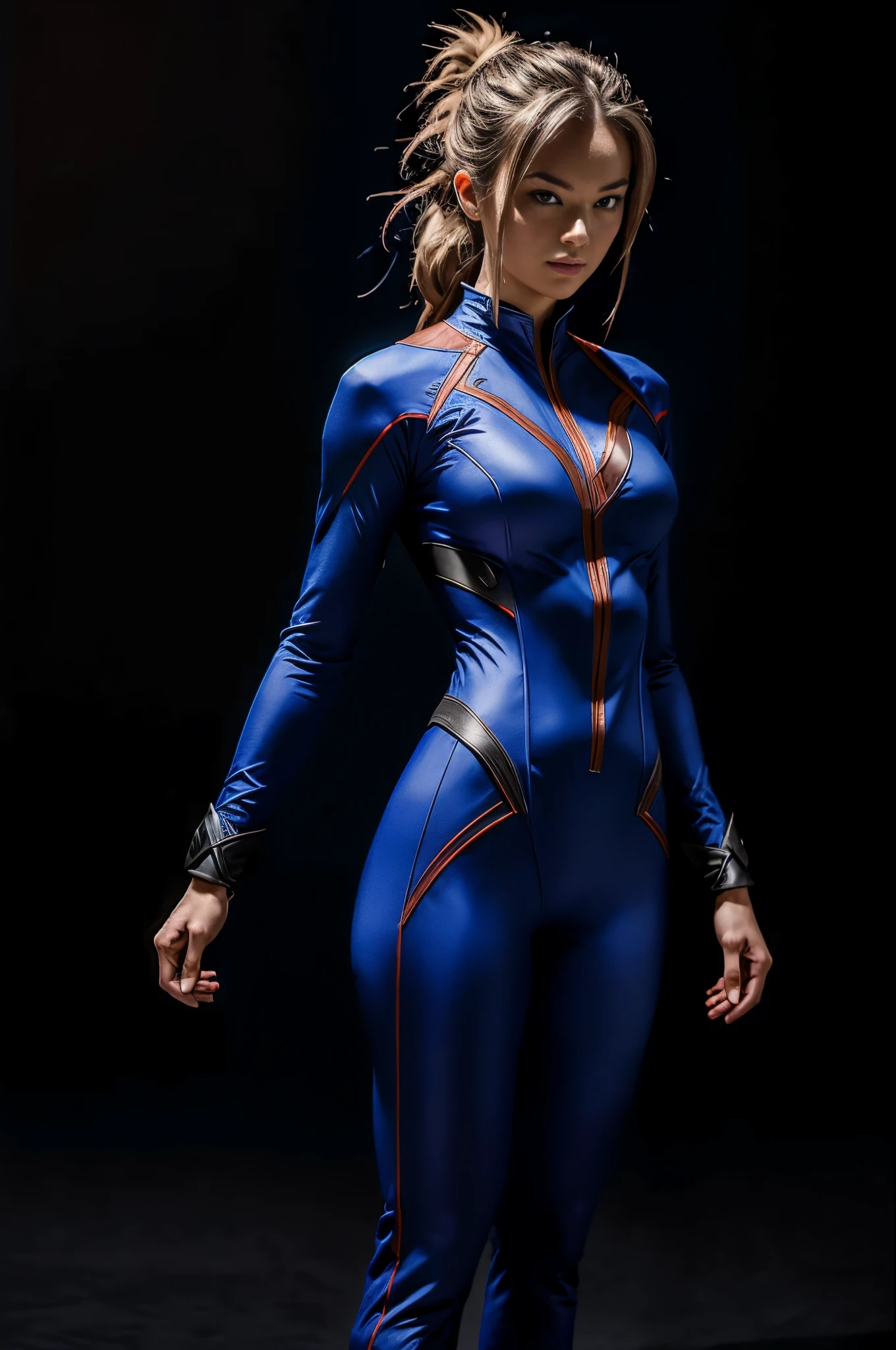 ((masterpiece, best quality)),(complex lighting),1 female, Ninja worrier suit,