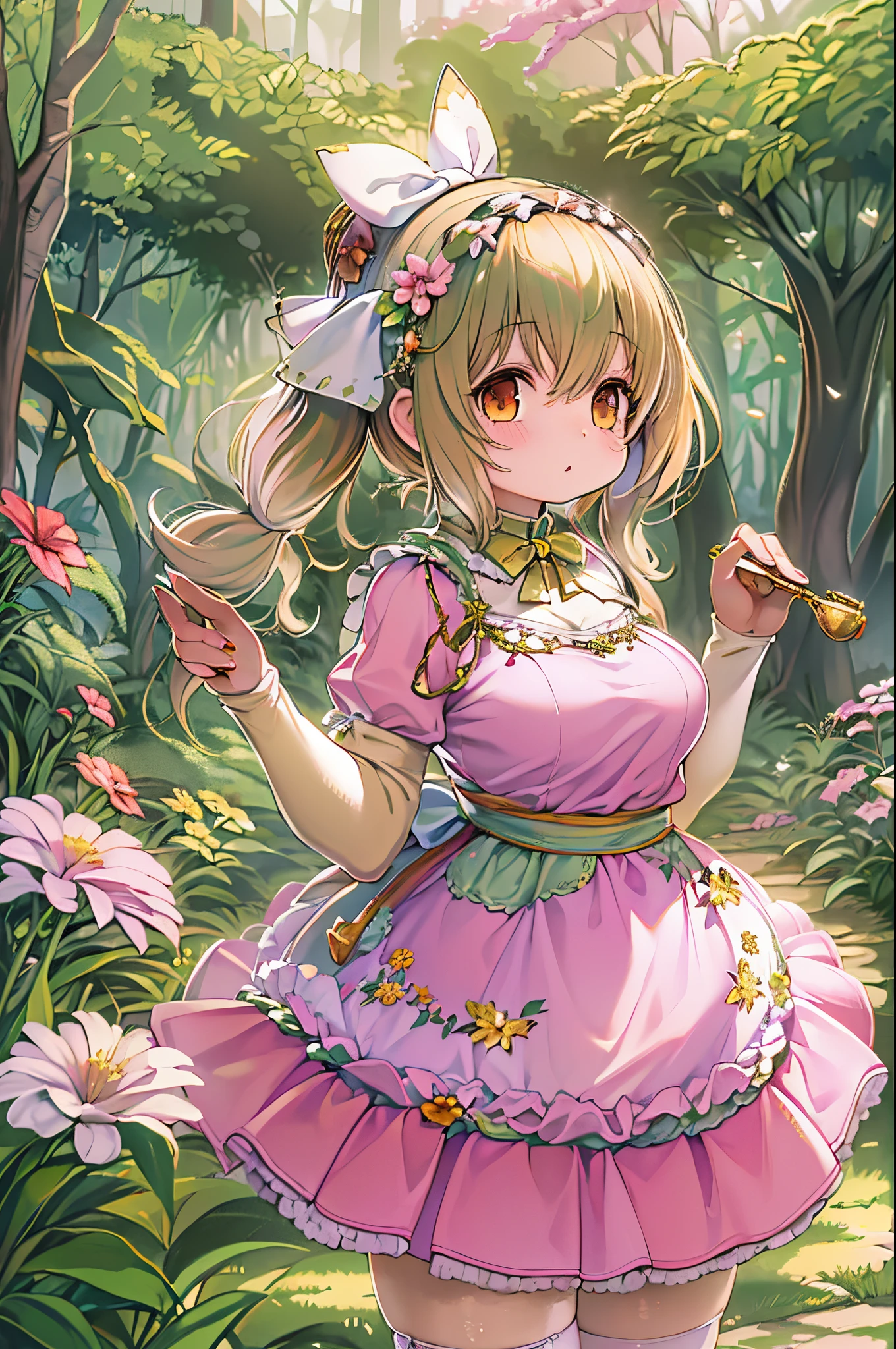 ((mejor calidad)), ((obra maestra)), (detallado), cara perfecta ((cuerpo completo)
the gardener girl cuerpo completo with little plants, grabbing flowers and gardening items
  skirt, gardening, plantas, tierra, abono, flowers lavanda 
cute pink mini skirt, blonde hair
