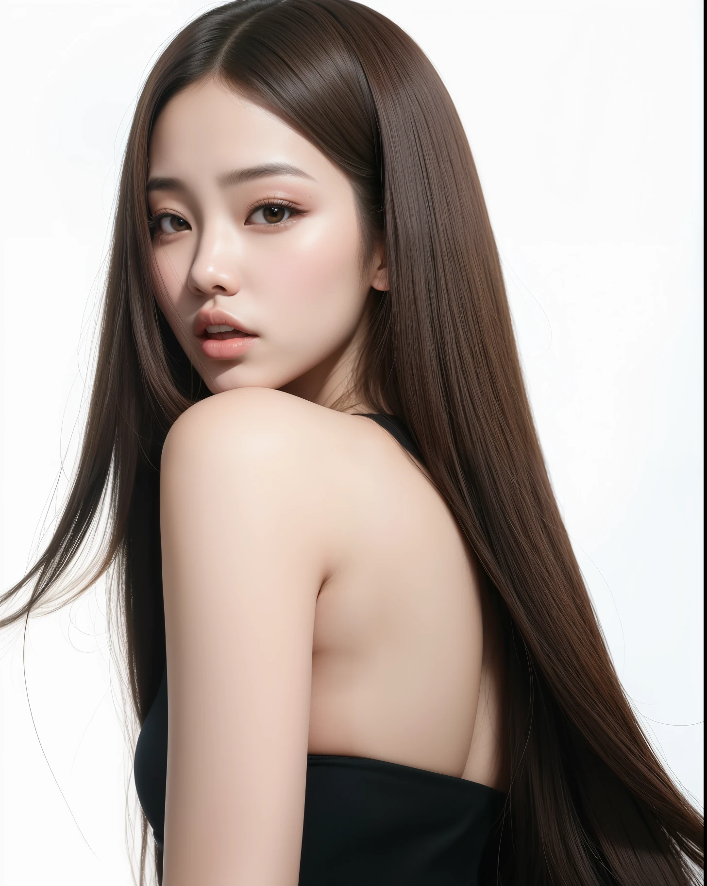 mulher arafed com longos cabelos castanhos posando para uma foto, jennie blackpink, Asian girl with long hair, jossi do blackpink, penteado liso, cabelos finos e brilhantes, com cabelos longos, Parque Roseanne do Blackpink, Mulher sul-coreana bonita, Heonhwa Choe, linda mulher coreana jovem, Gongbi, Seseon Yoon, Parque Ji-min
