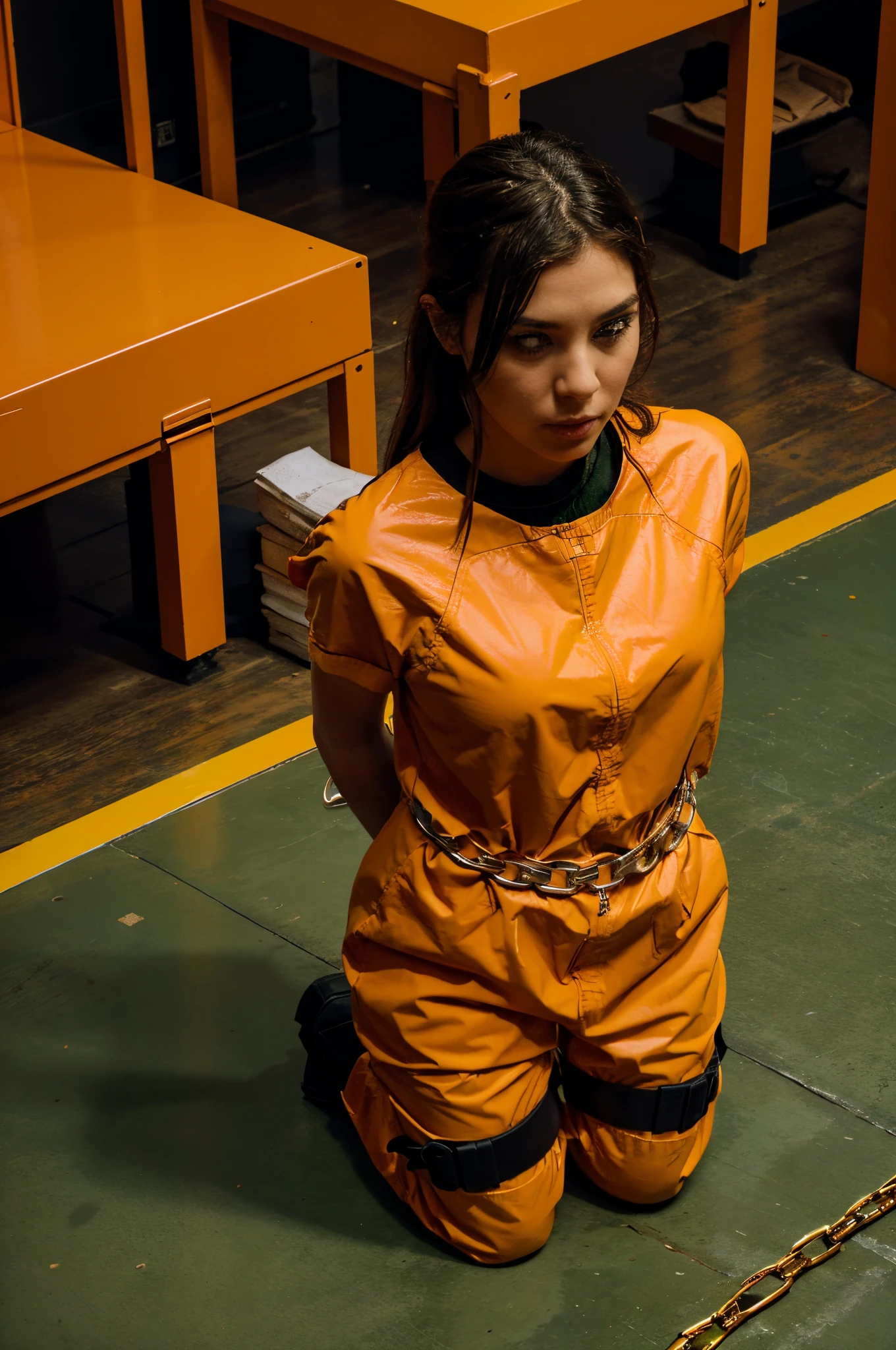 cover this with her jumpsuit