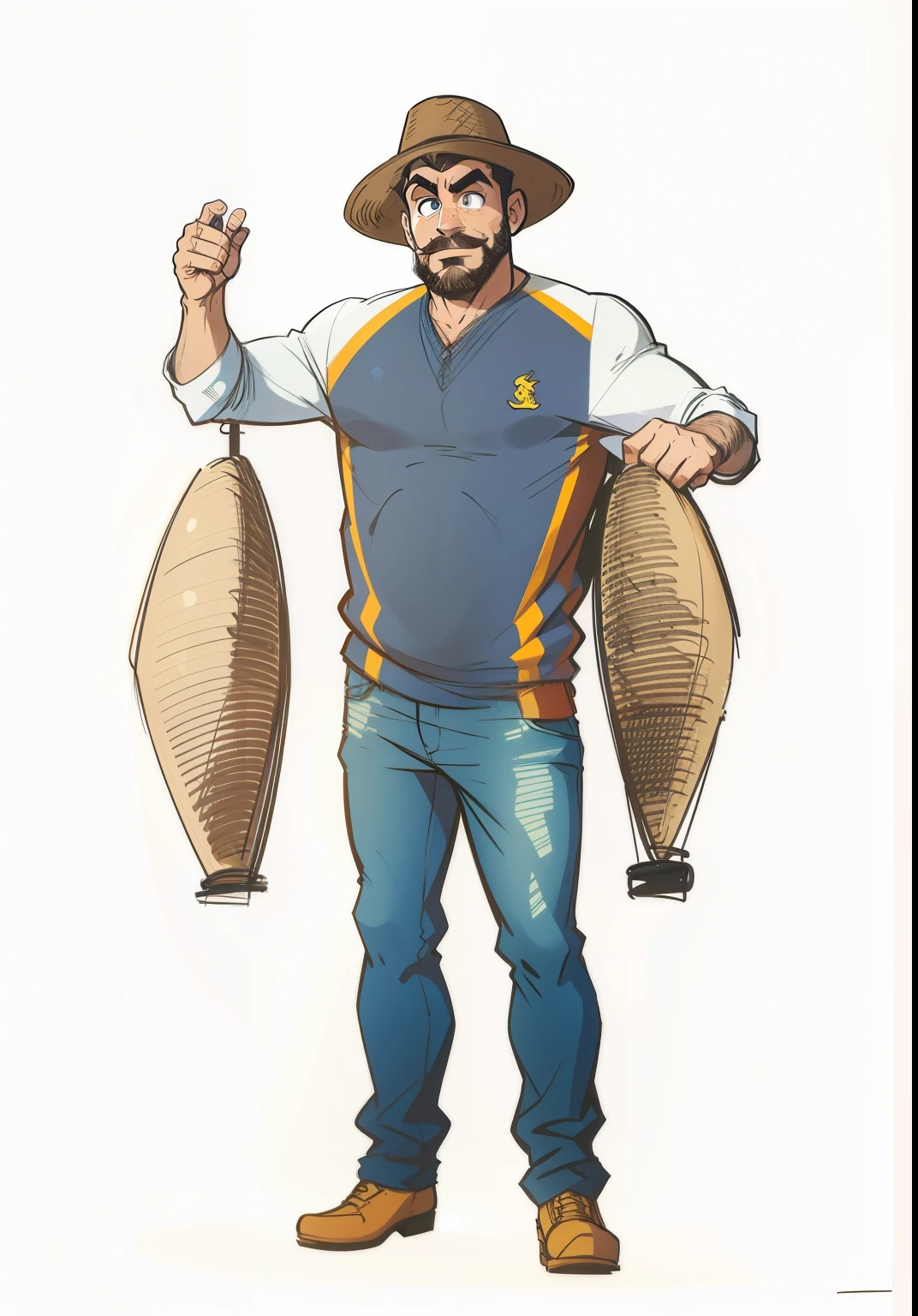Caricatura, homem no estilo dos desenhos animados.