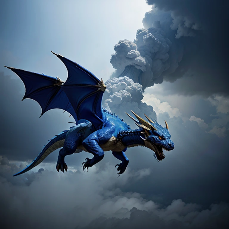 Blue Storm Dragon flying