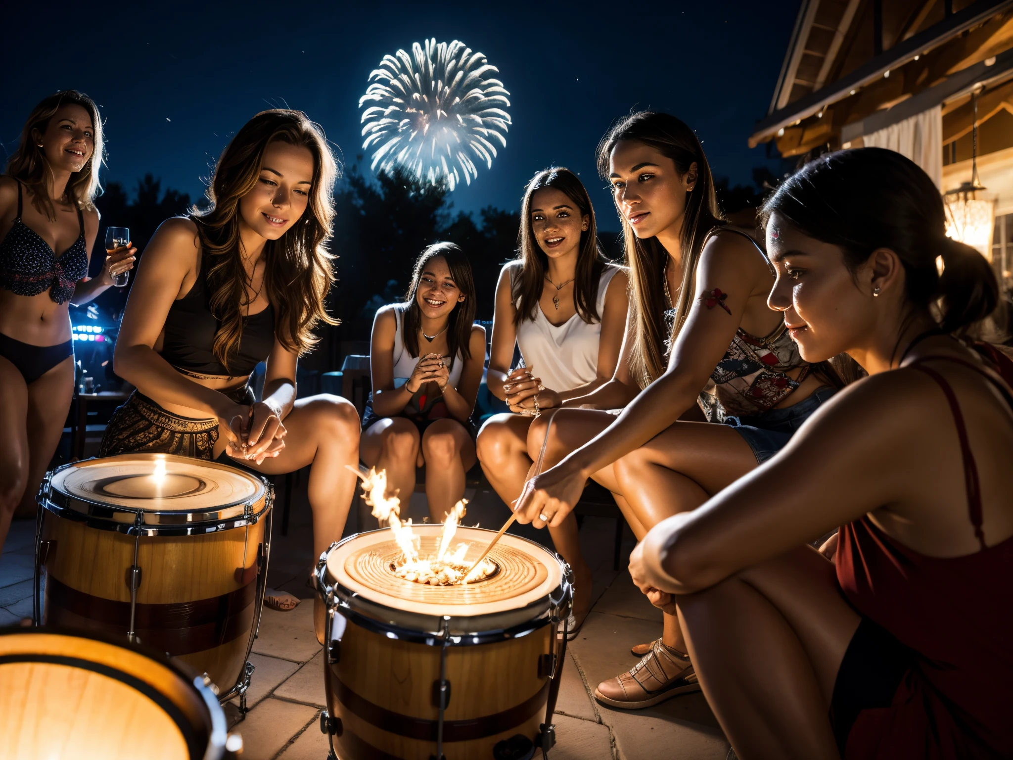 Picture a 4th of July drum circle where the beats synchronize with fractal patterns, creating a multisensory experience that celebrates the rhythm of freedom.