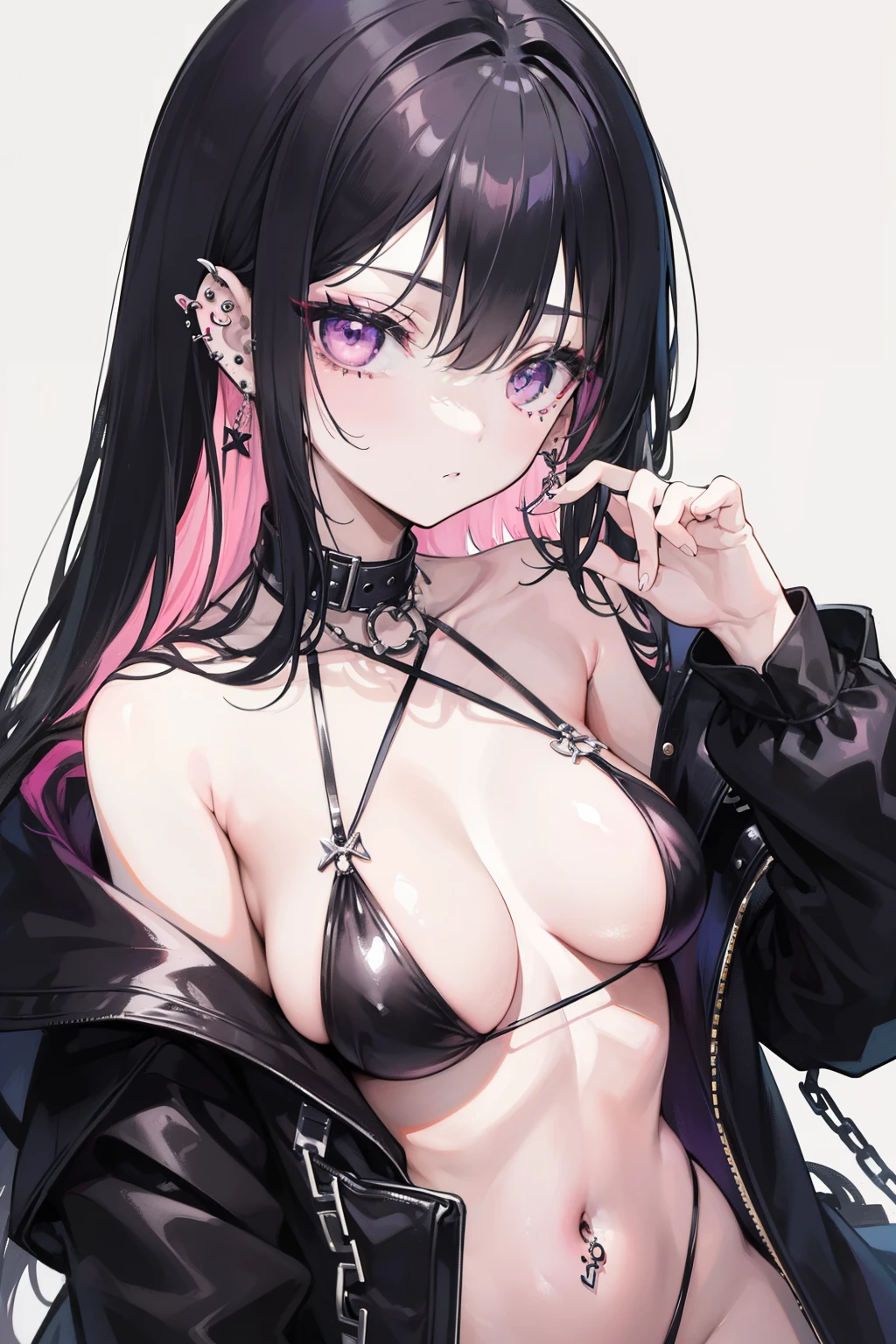 soio、age19、a cool、cool、piercings、Delicate lashes、Department of Landmines、A black、shuicolor、pink there、gothic, nsfw