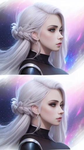 ((folha de caracteres)), (various angles and expressions),((2 angles per sheet)), fechar para cima, busto apenas, close de uma mulher com cabelo comprido, curly hair, (cabelos brancos), e um vestido roxo, Anime Girl with Cosmic Hair, bela arte digital, bela arte digital bonita,(roupas roxaela arte digital, Arte bonita UHD 4K, bela arte digital, iluminado, (Atmospheric Illumination), arte digital 4K altamente detalhada, belo retrato da arte de fantasia, bela arte de fantasia, arte de fantasia digital, goddess of galaxies, pele detalhada, detalhes do rosto, ((cabelo platinado;))arte digital, ((conceito de personagem)) detalhado em 4k, rosto bonito detalhado.