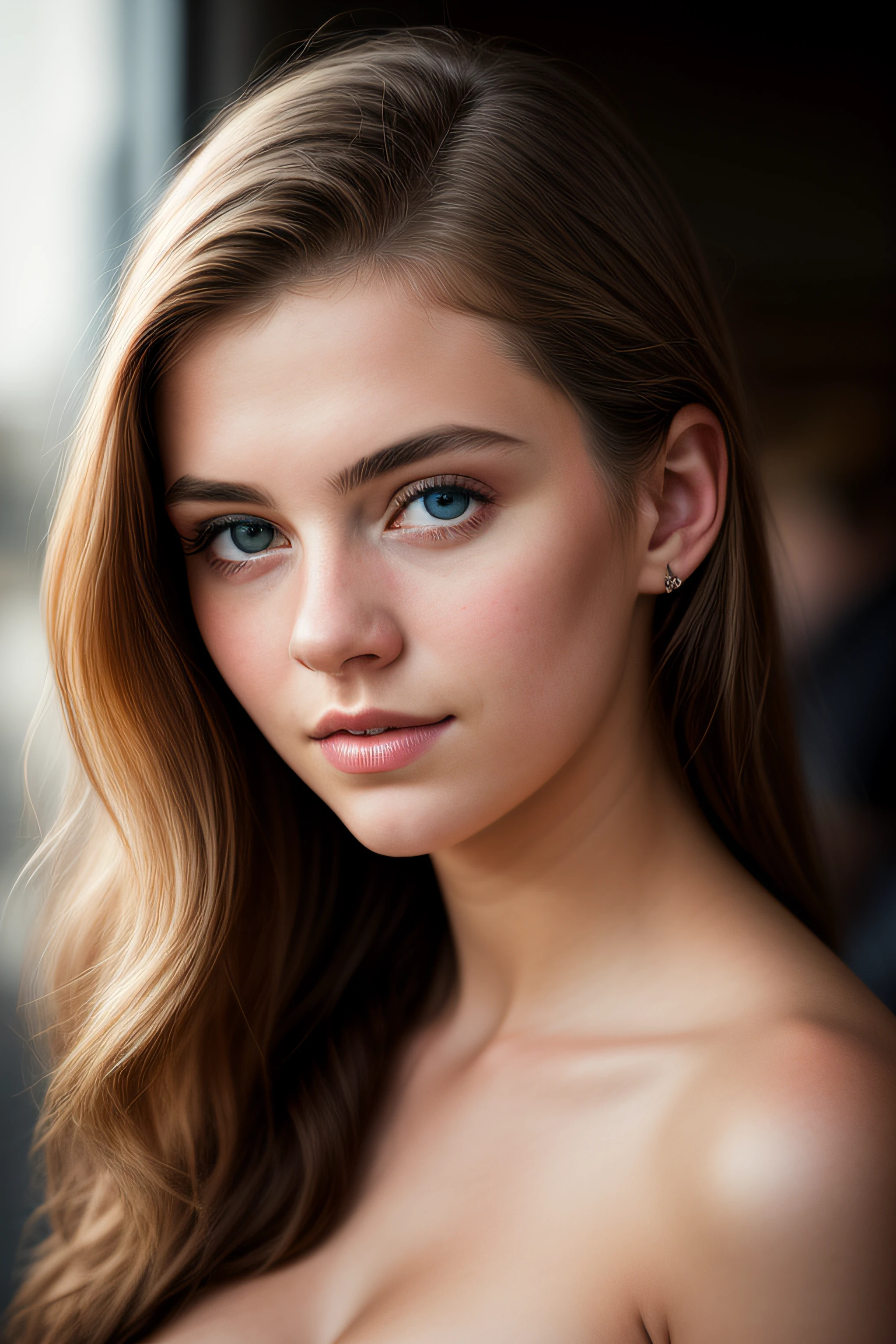 a portrait photograph of a beautiful ((20 year old)) woman, award winning photo, best quality, portrait by annie leibovitz, canon 5d mark ii, film, professional photograph, (rich colors:1.1), hyper realistic, lifelike texture, (natural lighting:1.1), (Canon EF 85mm f/1.4L IS USM)