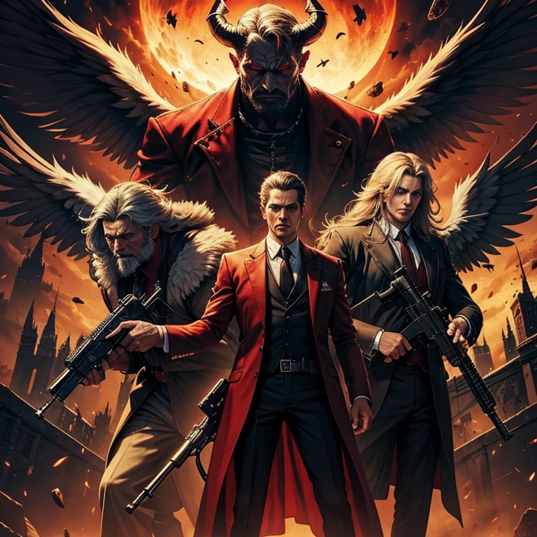 Hell, heaven, angels, devils, peaceful, gangster, guns