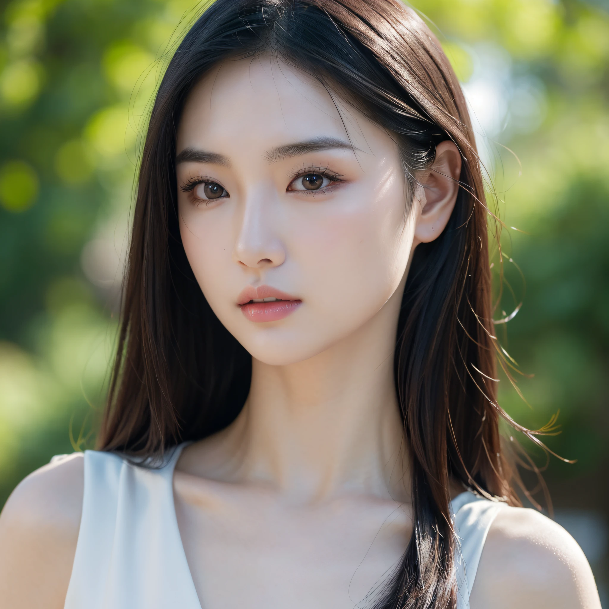 Gorgeous Asian with dark hair, ((Detailed facial features)), (finely detailed skin), pale skin, realistic skin texture, extreme skin details, masterpiece best quality, Photorealistic, A hyper-realistic, Detailed, 8K, HDR, Shallow depth of field, broad light, High contrast, Backlighting, bloom, light sparkles, chromatic aberration, sharp-focus, RAW color photo