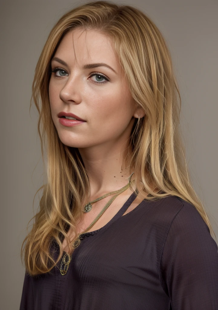 photo of kathwin with long blonde hair and a necklace, (high detailed skin:1.2), 8k uhd, dslr, soft lighting, high quality, 80mm, hasselblad, HDR