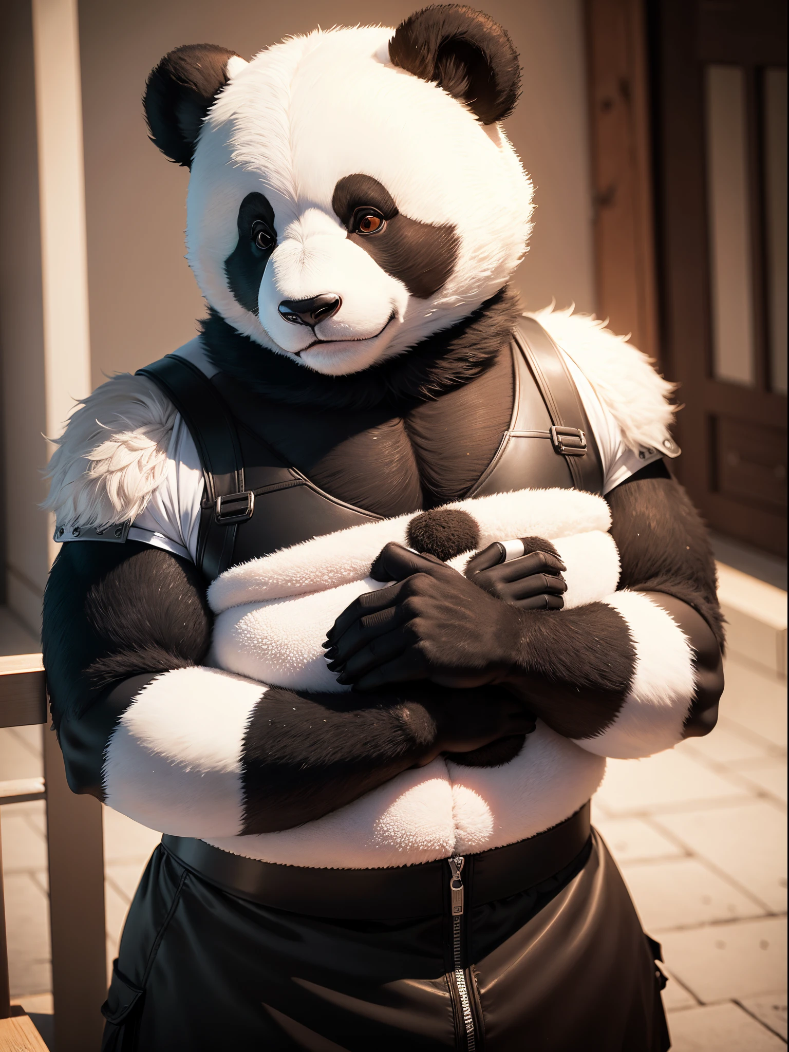 Male furry panda bear