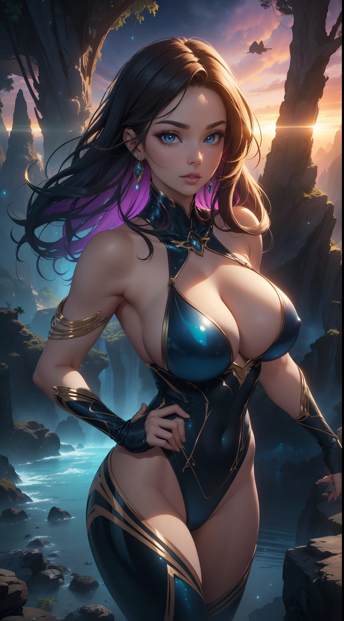 (best quality,4k,8k,highres,masterpiece:1.2),ultra-detailed,(realistic,photorealistic,photo-realistic:1.37),sexy fantasy bikini on an alien planet,beautiful detailed eyes,beautiful detailed lips,extremely detailed eyes and face,longeyelashes,bright colorful backgrounds,shimmering reflections,extravagant jewelry,futuristic technology,surreal landscapes,exotic flora and fauna,magical atmosphere,vibrant colors,gorgeous sunset,soft golden lighting,sculpted muscular body,confident and seductive pose,graceful movements,curvy feminine figure,unique species of alien beings,otherworldly mysteries,remote and mysterious location,intergalactic voyage,interstellar travel,ethereal beauty,cosmic vibes,alluring aura,extraterrestrial paradise,extravagant fashion.