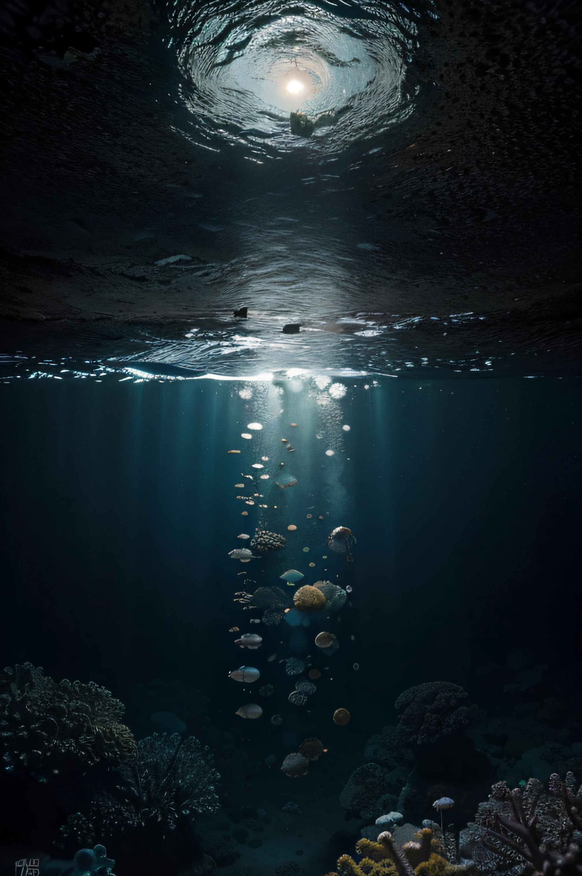 best quality,4k,8k,Altas,master part:1.2,ultra-detalhado,Realistic:1.37,astronauta,mar profundo,underwater,Fato de mergulho,exploration,astronomia,maritime exploration,Misterioso,Vida marinha,colorful shipwreck,Recifes,Polvo Gigante,cativante,Fascinante,Sobrenatural,aventura,majestoso,profundezas inexploradas,submerso,Ocean Wonders,Abismo escuro,Water world,Ethereal,perdidos no tempo,azul meia-noite,estrelas cintilantes,Inspirador,vivid colors,criaturas bioluminescentes,Tesouros escondidos,Alien Environment,sereno,cosmic beauty