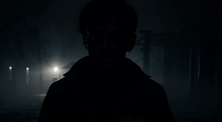 dark ghostly boy, spooky, haunting, detailed face details, supernatural essence, misty atmosphere, eerie lighting, horror theme, black and white colors, haunted background, vivid and chilling, sinister presence, mysterious aura, ghostly figure, shadowy silhouette
