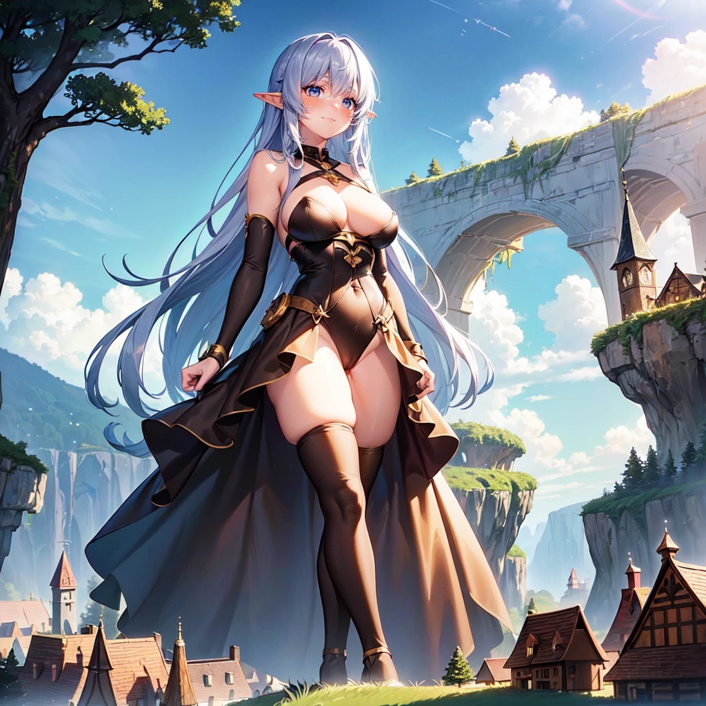 (tiny village of people on a cliff in front of a giantess breasts: 1.2), (crowds), (a tiny village on a tiny hill in front of the breasts of a giantess: 1.2), a giantess looming over a tiny village on a tiny hill, (tiny adventurers: 1.1), (crowds of tiny villagers on a tiny cliff in front of a girl: 1.1), (tiny adventurers on a cliff: 1.1), (height_difference:1.2), (size_difference:1.1), giantess girls in the background, simple background, (dark deep forest:1.1), (giantess:1.1), giantess girls in the background, multiple girls, (giantess:1.1), hills, cliffs, dark forest, (giantess:1.2), elfgirl, huge shiny breasts, bra, (warriors:1.2), (knights:1.1), (naked:1.3), nipples, vagina, pussy juice, nude