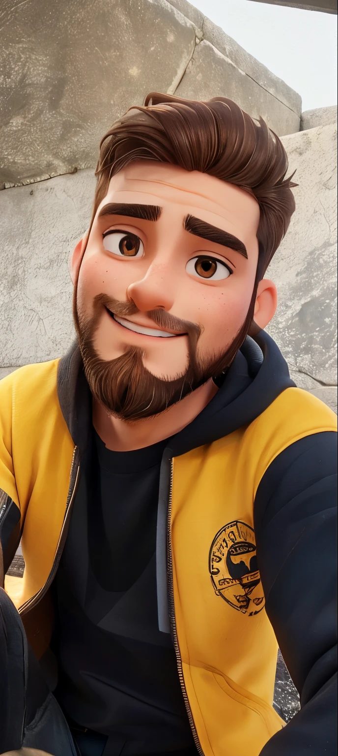 Young guy with a beard,taking selfies, Beautiful brown eyes