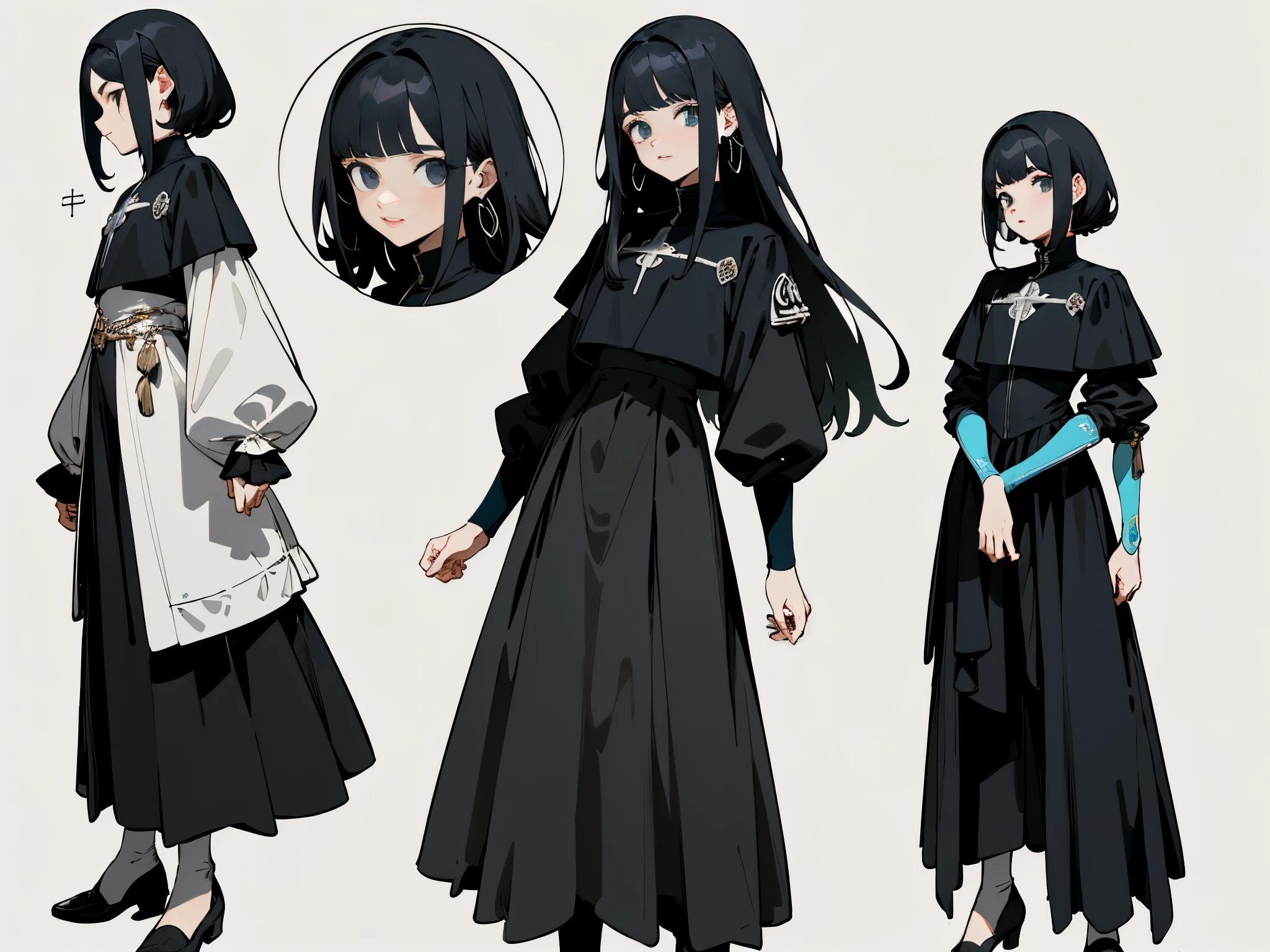 master part: 1.6, best quality: 1.4, imagem ao vivo: 1.2, detalhes intrincados: 1.2, CharturnerV2: 1.2, 1lady full body character change,
allure: MILF: 1.25, fino: 1.3, olhos vermelhos, seios pequenos, Olhos detalhados, olhos de qualidade, baixa estatura,
Roupas Clofinoodernas, roupa cyberpunk, Corpo preto com decote em V, decote nas costas, Jogger preto com bolsos. todas as roupas pretas.
Accessories: brincos perfurantes, espartilho branco, correntes em forma de cinto.
Hair: black hair,
maquiagem: natural, reluzente, pele delineada, cicatriz em um dos olhos.
(single background, fundo branco: 1.3), Multiple views, multiple views of the same character in the same outfit: 1.3.