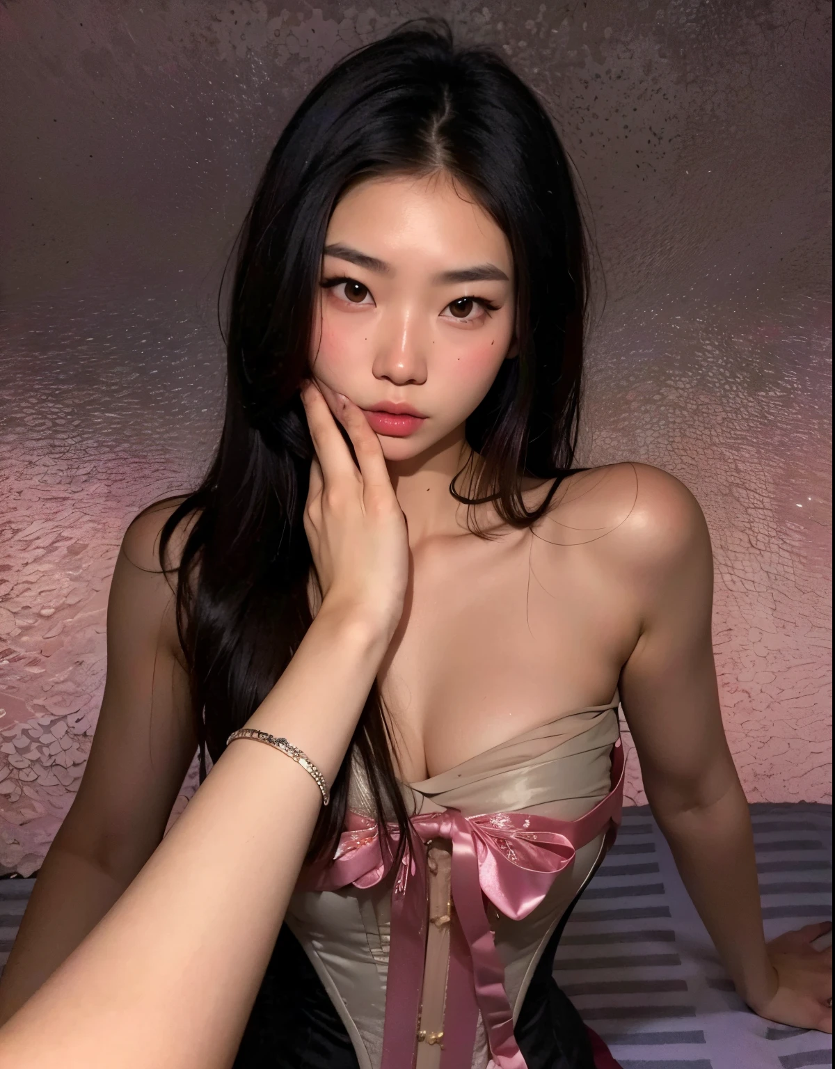 Araffed Asian woman in a corset posing for a photo, Hermosa modelo china, 18 years old, Asian girl, beautiful asian girl, Modelo de Instagram, Chica china, Foto de Slim Girl, sexy look at the camera, Foto de Slim Girl Model, 2 , Hermosa joven coreana, 21-year-old, buena joven, Chica coreana